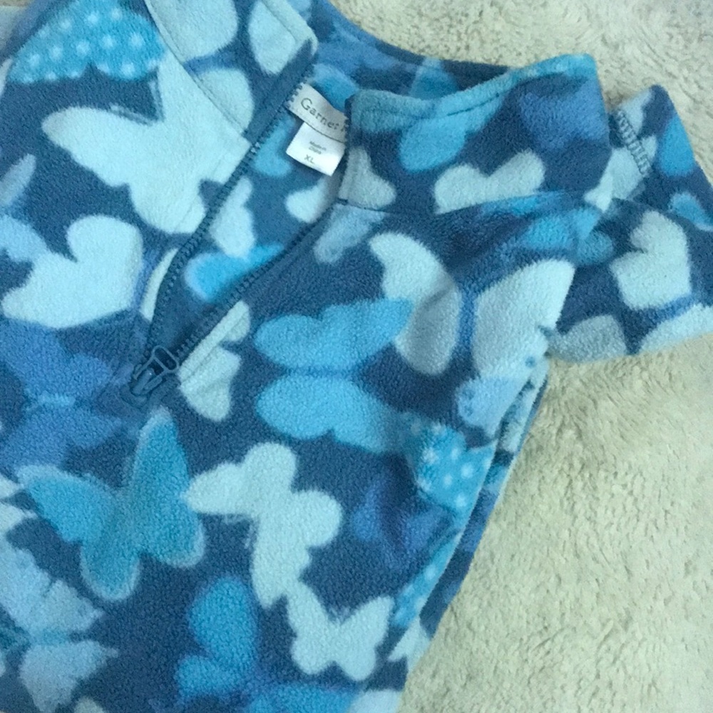 Blue Butterfly Pattern Fleece XL by Garnet Hill